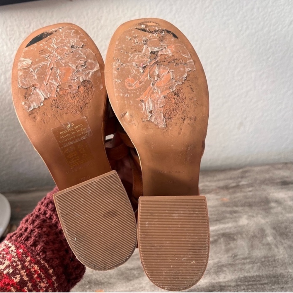Free People Lisbon MJ Platform Sandals in Brandy Suede size 39.5, US 9.5 - Picture 15 of 16
